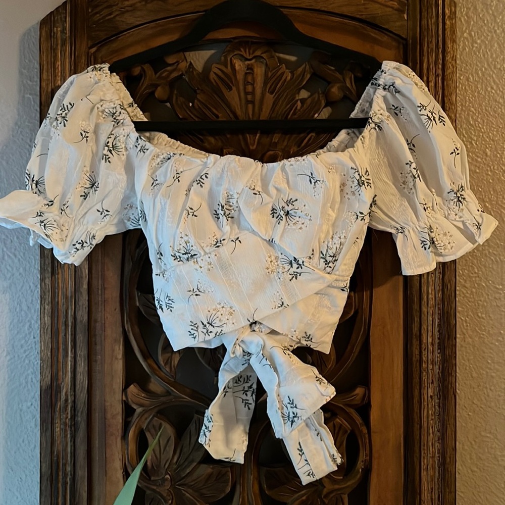 NWT Beginning Boutique Floral Embroidered Crop Top